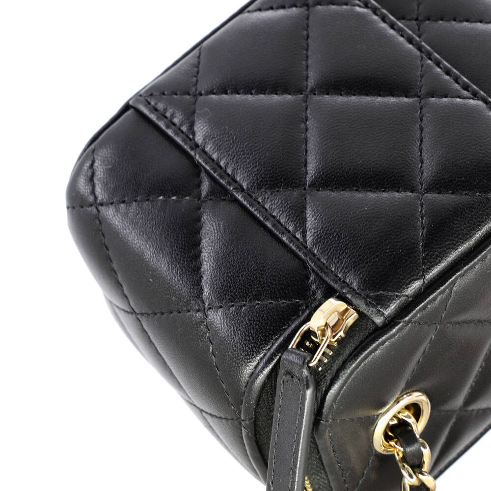 Chanel Mini Camellia Bow Vanity Case with Chain Quilted Lambskin - Picture 6 of 7